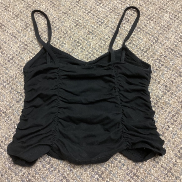 SO Black Ruched Spaghetti Strap Tank Top * Size Juniors Small - Picture 4 of 6